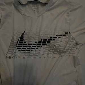 White nike shirt with digital logo